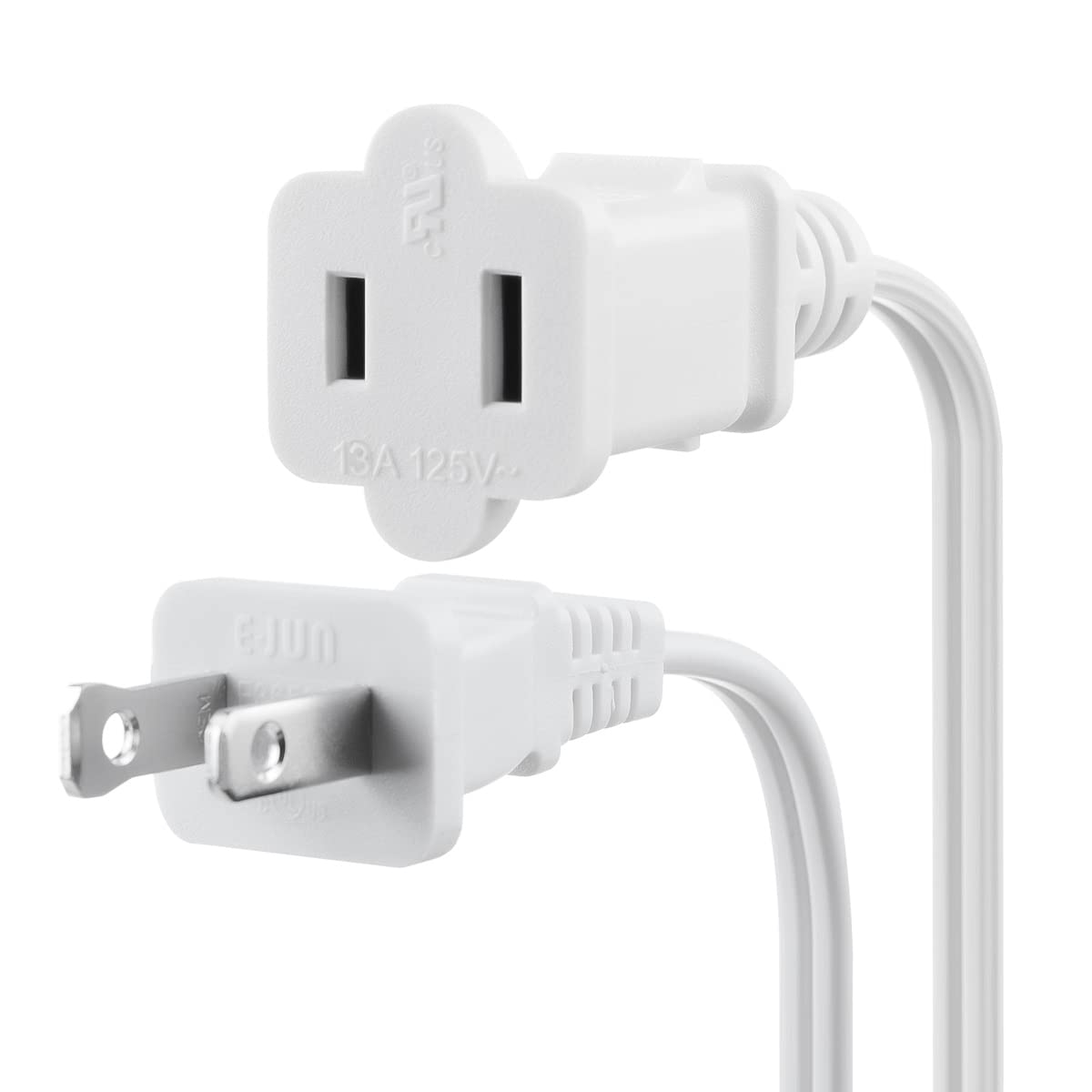 Us Ac Power Extension Cable Cord 2 Prong Polarized Plug Male To Female Extension Cord 16Awg 13A/125V For Nema 1 15P To Nema 1 15