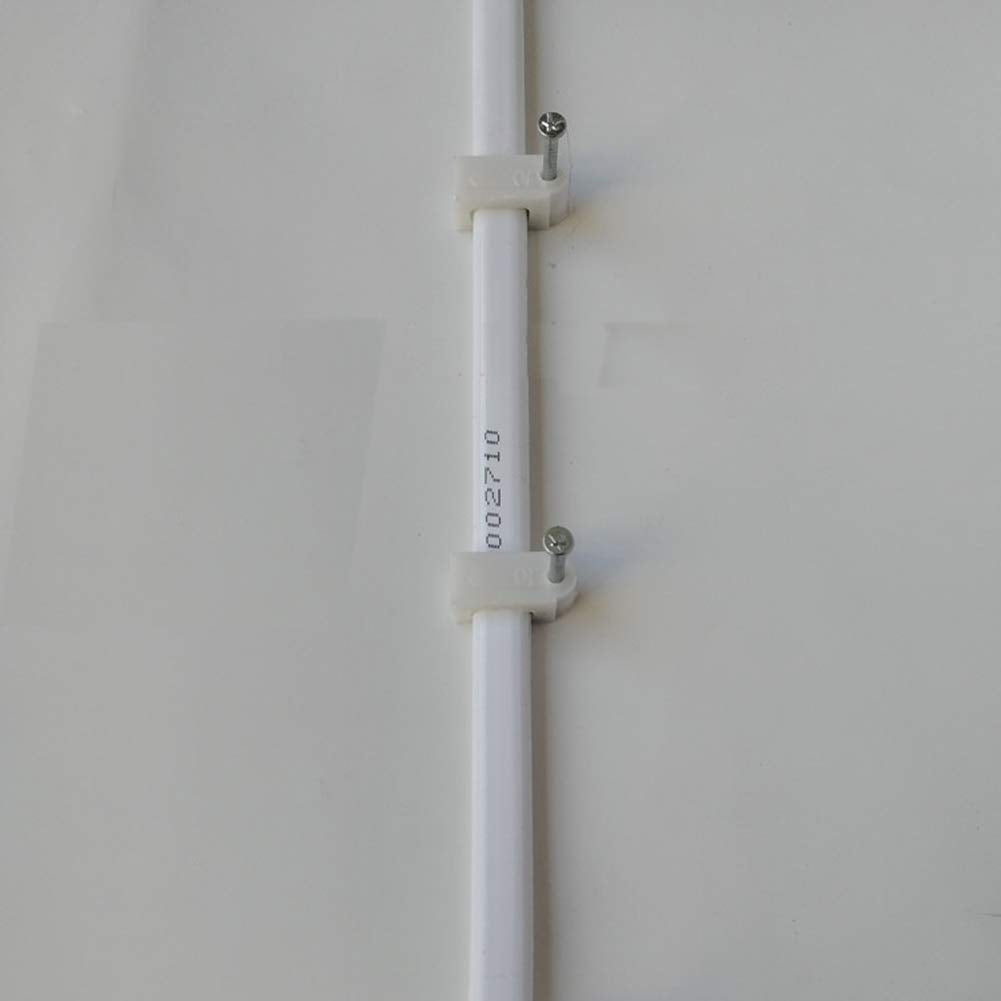 200 Pcs 8Mm Flat Ethernet Cable Wire Clips Single Coaxial Cable Clamps With Nail For Ethernet Cable Management