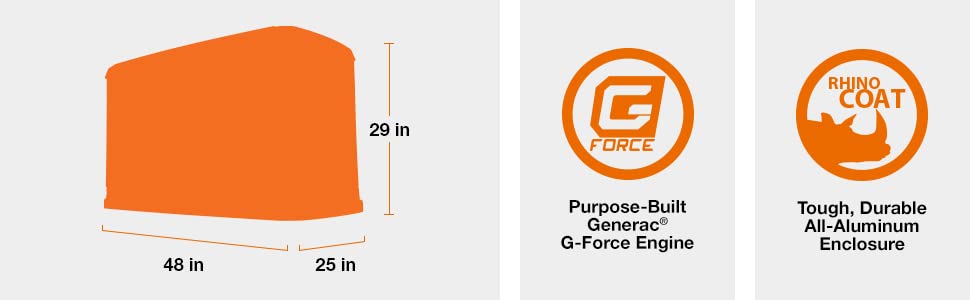 Generac 7043 22Kw Air Cooled Guardian Series Home Standby Generator With 200 Amp Transfer Switch   Comprehensive Protection   Sm