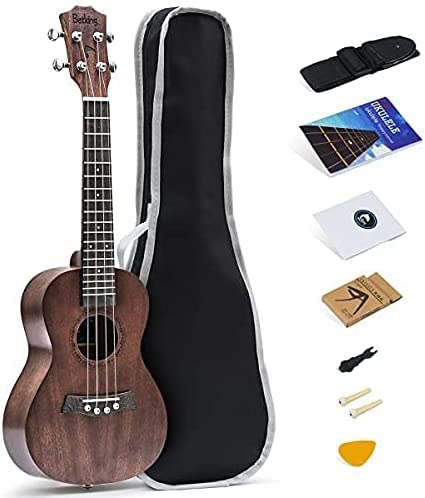 Tenor Ukelele Ukulele Solid Top Mahogany 26 Inch With Ukulele Accessories With Gig Bag,Strap,Nylon String,Trigger Capo,Picks