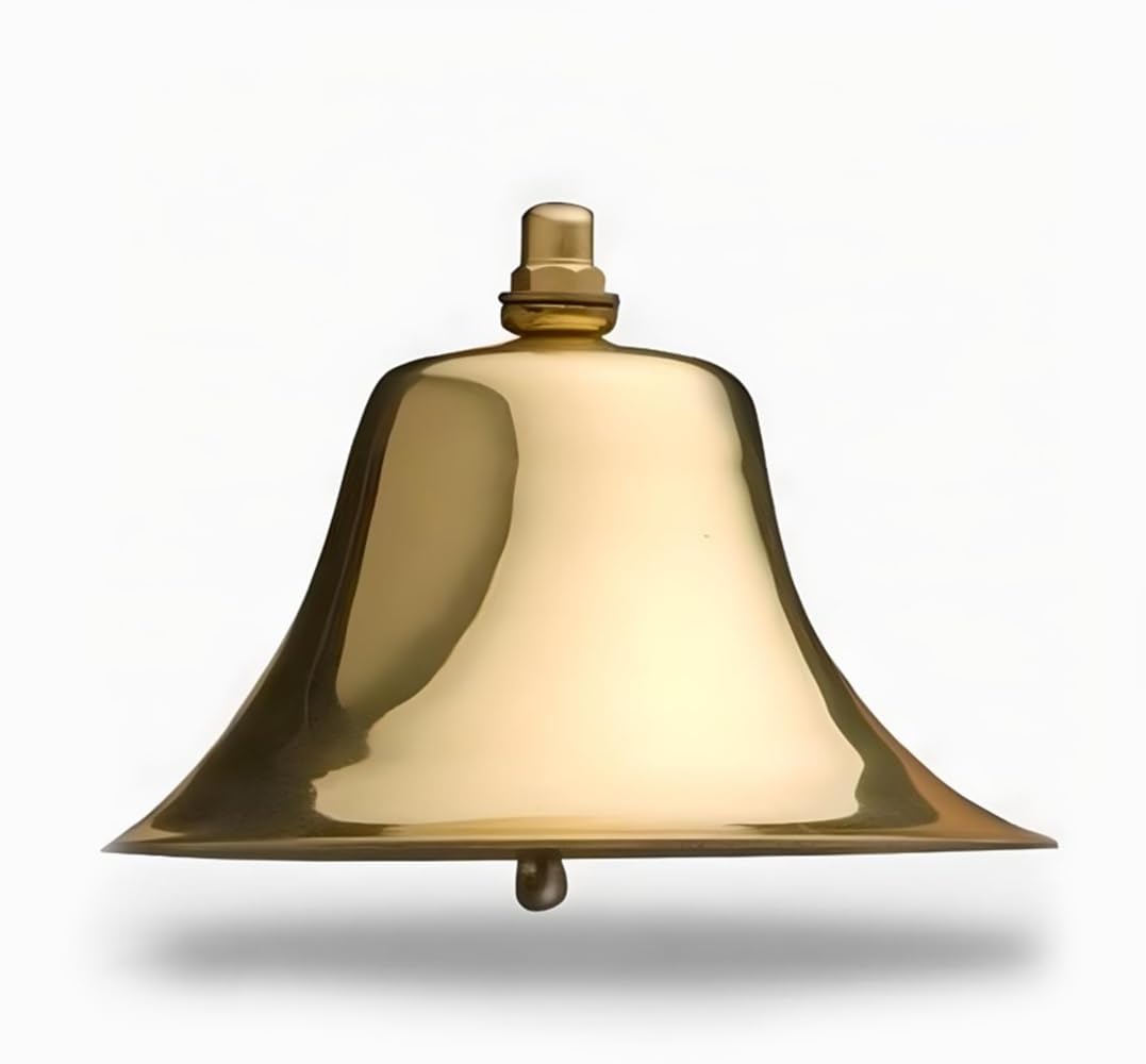 Bevin Bells Yacht Bell   Solid Brass 8'' Fog Bell | Ship Bell | Boat Bell | Wonderful Tone With A Loud And Long Ring | Hanging B