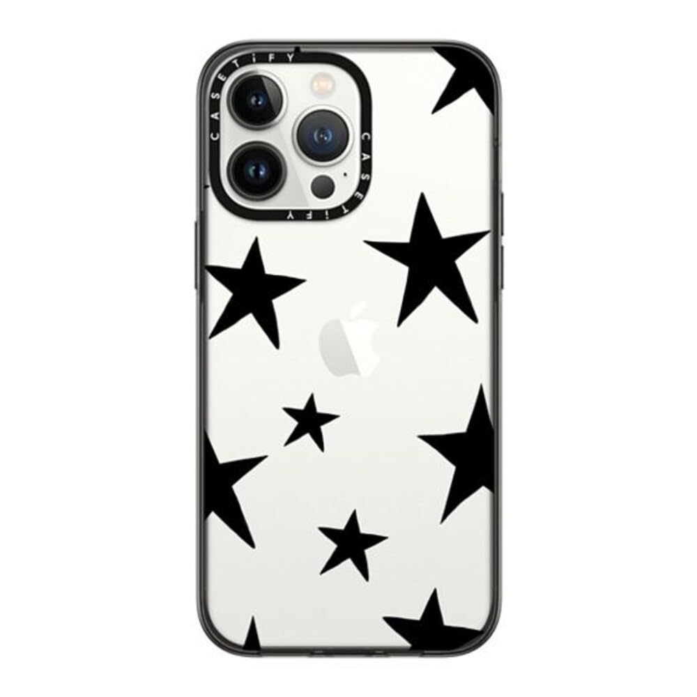 Casetify Compact Iphone 14 Pro Max Case [2X Military Grade Drop Tested / 4Ft Drop Protection]   Stars Black   Clear Black