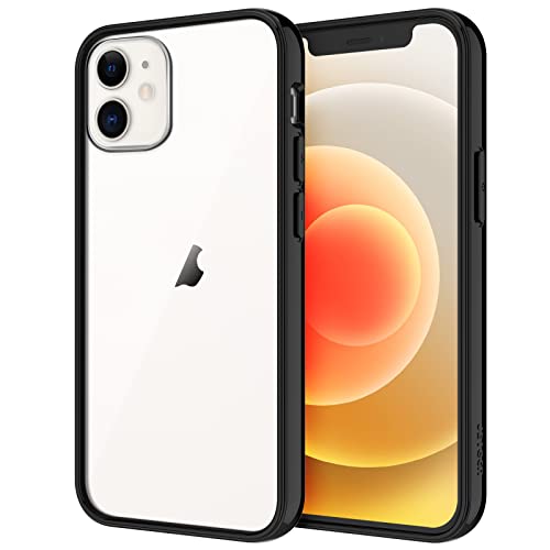 Jetech Case Compatible With Iphone 12 Mini 5.4 Inch, Shockproof Bumper Cover, Anti Scratch Clear Back (Black)
