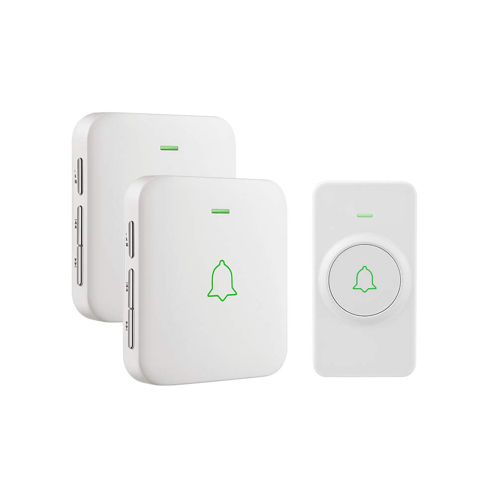 Avantek Wireless Door Bell, Cw 12 Mini Waterproof Doorbell Chime Operating At 1000 Feet With 52 Melodies, 5 Volume Levels & Led