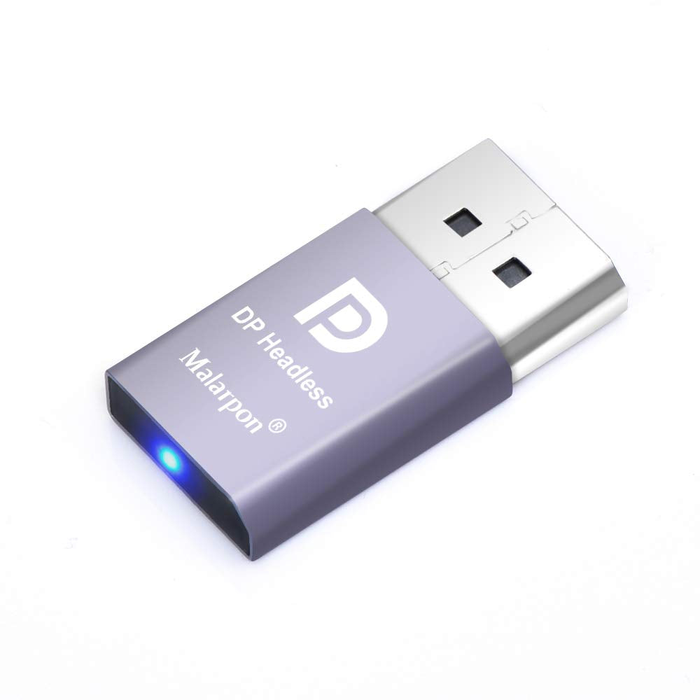 Malarpon Dispalyport Headless Ghost Display Emulator With Blue Light For Pc 4K Dp Dummy Plug (Fit Headless 1080@60Hz 3840X2160@1