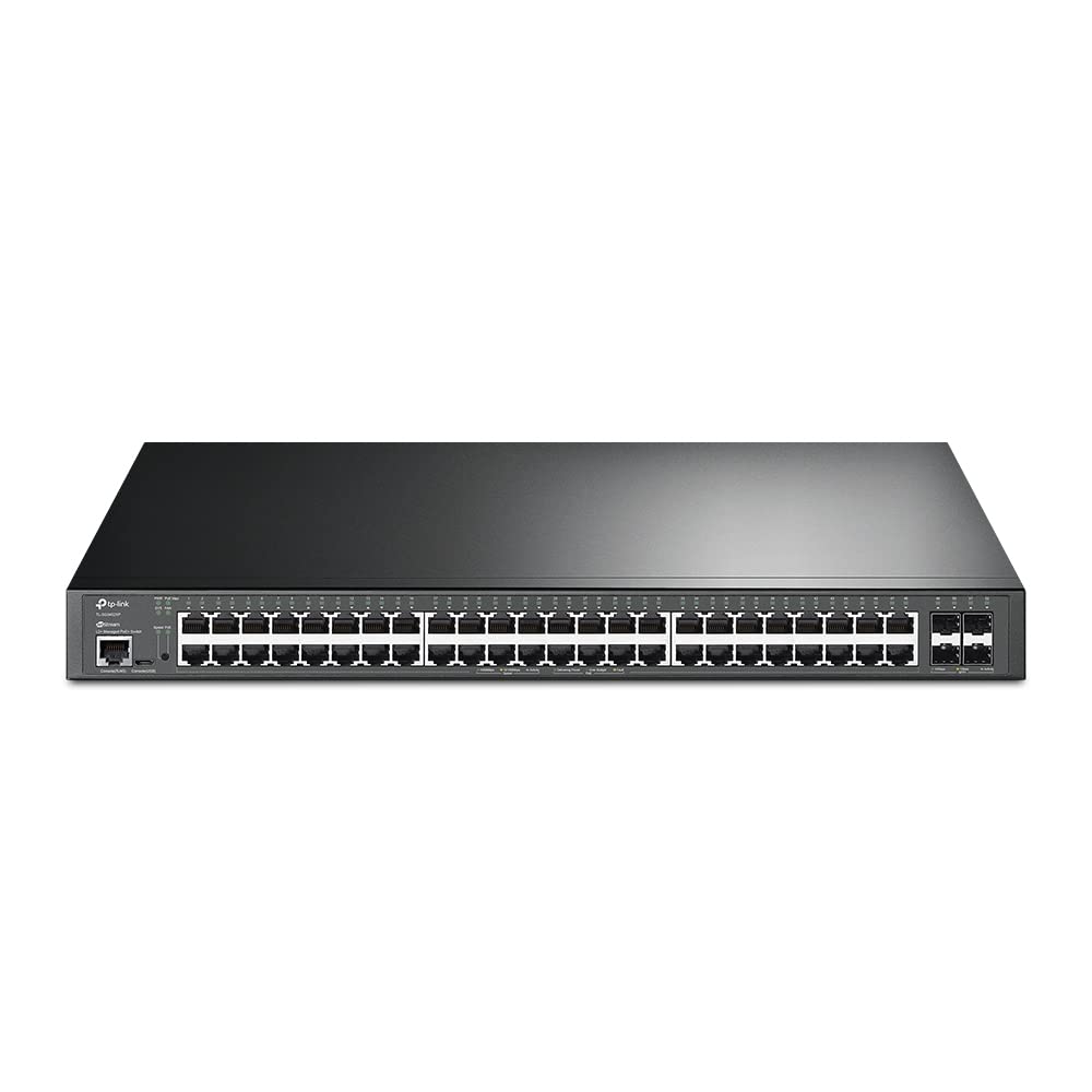 Tp Link Tl Sg3452Xp | 48 Port Gigabit L2+ Managed Poe Switch | 48 Poe+ Port @500W, 4 X 10G Sfp+ Slots | Poe Recovery | Support O