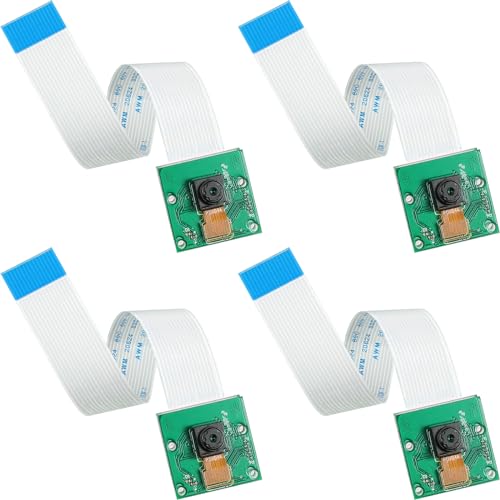 Weewooday 4 Pieces 5 Megapixels 1080P Sensor Ov5647 Mini Camera Module With 6 Inch 15 Pin Ribbon Cable Compatible With Raspberry