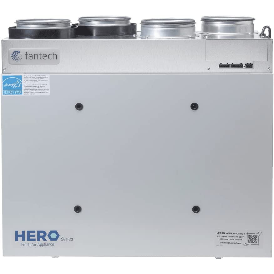 Fantech Hero150H 6'' Top Duct Connection Fresh Air Appliance Hrv, 160 Cfm, 120 A