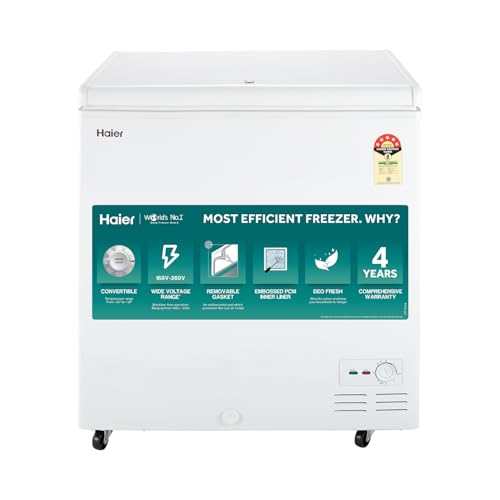 Haier Hfc230Sm5, 5 Star Rating Single Door Convertible Deep Freezer, Heavy Duty Compressor With Inside Metal Liner And 4 Years