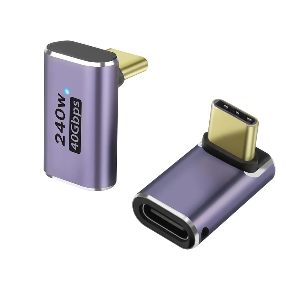 Godspin Usb C Angle Adapter 40Gbps [2 Pack] 90 Degree Usb C Male To Female Adapter, 8K At 60Hz Usb 3.1 Right Angle Extension For Laptop, Tablet, Vr, Camera, Smartphone (Up/Down) (2 Pack [Up/Down])