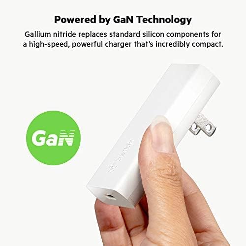 Belkin GaN Wall Charger 20W Fast Charging PD USB C Power Delivery for iPhone 15, 14, 13 & 12 Pro, Pro Max, Mini, iPad, AirPods, Galaxy S22, S21, Plus, Ultra, and More