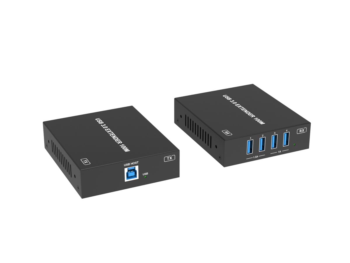 Monoprice 4-Port USB 3.0 Extender Over CAT6a Cable, Up to 100m/328ft