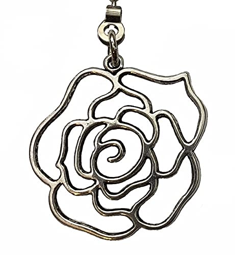 Qichi Large Hummingbird And Rose Fan Light Pull Chain Ornament Set, Silver