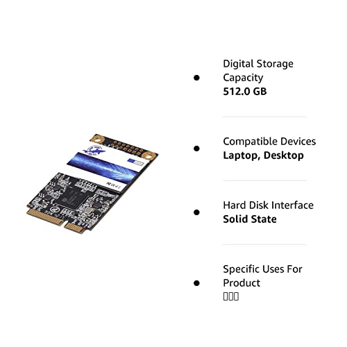Dogfish Msata 512Gb Internal Solid State Drive Mini Sata Ssd Disk Drive High Performance Hard Drive For Desktop Laptop Notebook