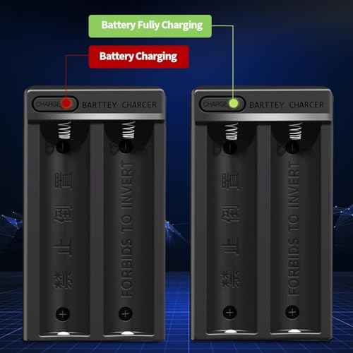 6Pcs 18650 Rechargeable Battery 4000Mah With 18650 Battery Charger,2 Bay Universal Charger Tool For 18650 Rechargeable 3.7V Li I