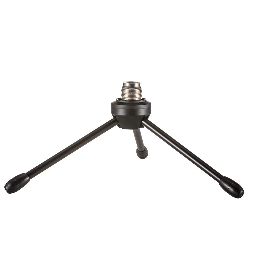 LYRCRO Desktop Desk Foldabe Tripod Microphone Stand with Non-slip Feet,Durable Iron Construction,Ideal for Podcasts, Online Chat