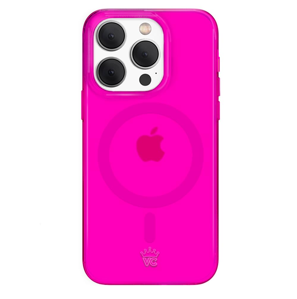 Velvet Caviar Compatible With Iphone 15 Pro Case Neon Hot Pink [8Ft Drop Tested] Compatible With Magsafe   Protective Clear Colo