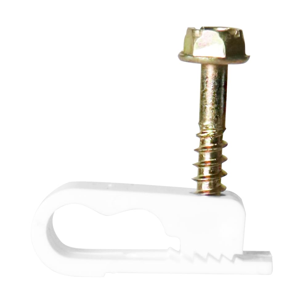 Skywalker Dual Cable Flexible Screw Clips (Pack Of 100 / White)