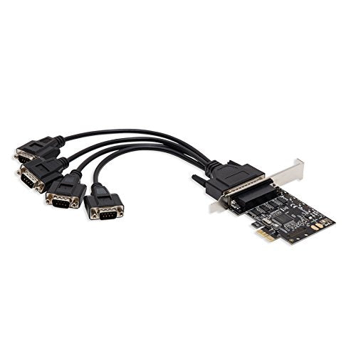 Syba Pci Express X1 4 Port Rs232 Serial Card, Moschip 9904 Chipset, Fan Out Cable