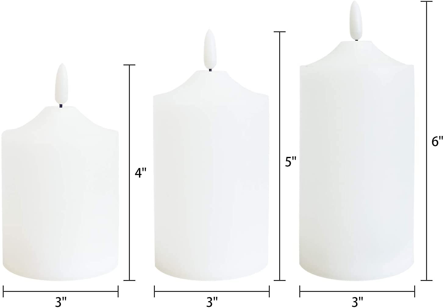 Genswin Waterproof Flameless Flickering Led Candles With Remote & Timer,Battery Operated Pillar 3D Wick Candles For Indoor Outdo