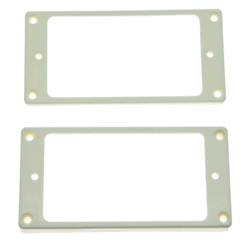 KAISH 2pcs White Humbucker Pickup Ring Curved Bottom Frame for Epiphone Les Paul