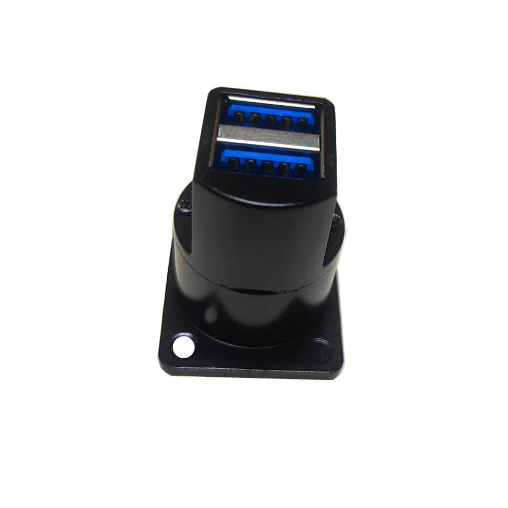 Anmbest Dual Usb3.0 Ip67 Waterproof Connector, 2 Ports Panel Mount Female To Female Usb Bulkhead Coupler Adapter With Weatherpro