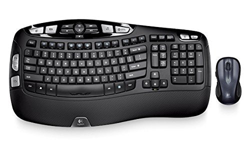 Logitech Mk550 Wireless Wave Keyboard And Laser Mouse Combo W/ 128 Bit Aes Encryption 2.4Ghz Usb