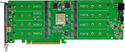 Highpoint 8 Port M.2 Ssd7140A Pcie Gen3 Nvme Raid Controller For Windows, Mac & Linux Systems.