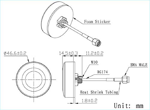 Maswell Gps Active Antenna Cylinder Screw Mount Connector Type: Mmcx