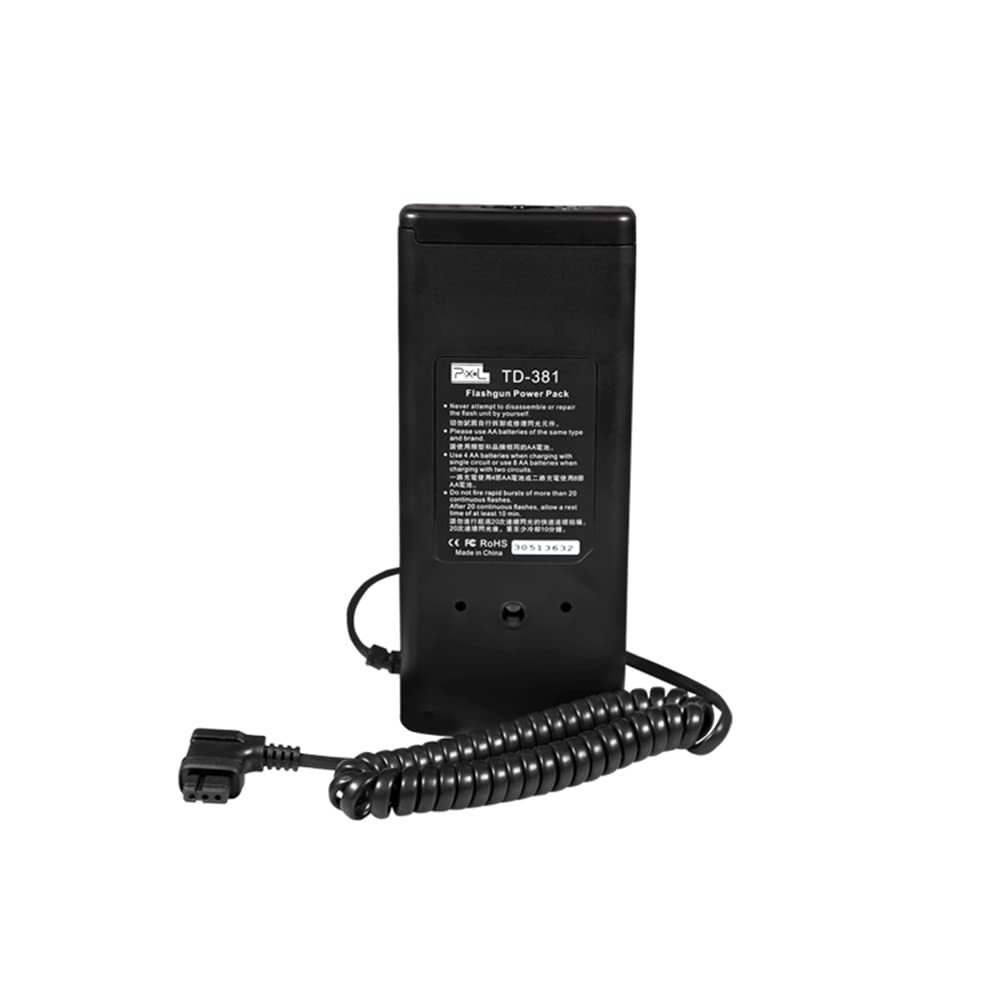 Pixel Td 381 External Hot Shoe Flash Battery Pack Speedlite Battery Box Compatible With Canon 600Ex Ii Rt, 600Ex Rt, 600Ex, 580E