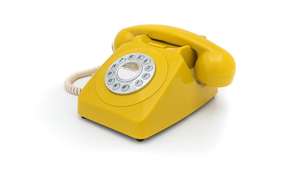 Gpo Retro Gpo746Dpbms 746 Desktop Push Button Telephone   Mustard