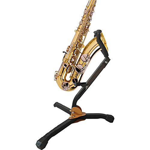 zosenda Adjustable Foldable Saxophone Stand - Portable Metal Tripod Holder Rack for Alto/Tenor - Black, Model SAX-STAND