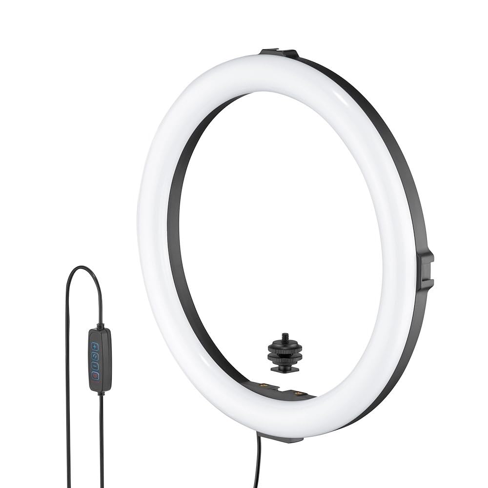JOBY Beamo Ring Light 12 - Large LED Selfie Ring Light for Phones or Cameras with 3 Light Modes & 10 Brightness Levels, Mobile, 