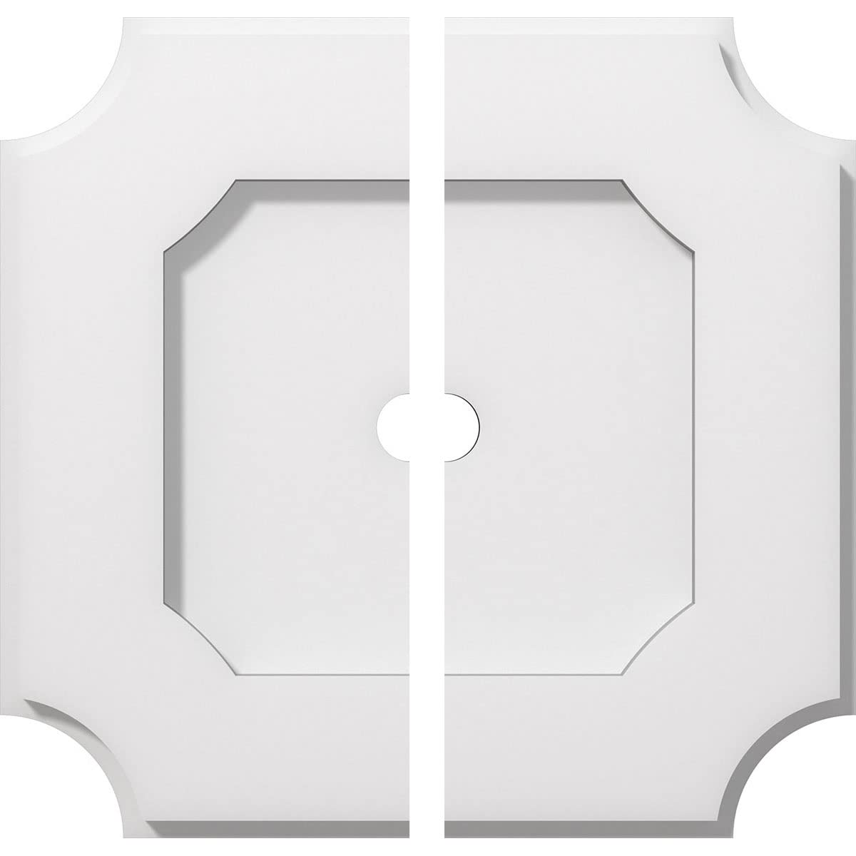 Ekena Millwork Cmp12Le2 01000 Locke Architectural Grade Pvc Contemporary, Two Piece Urethane Ceiling Medallions 12''Od X 1''Id X