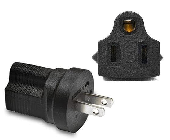 1 15P To 5 15R Power Adapter,Toptekits Nema1 15P Male To 5 15R Female Power Adaptor,Us 2 Pin To 5 15R Adaptor