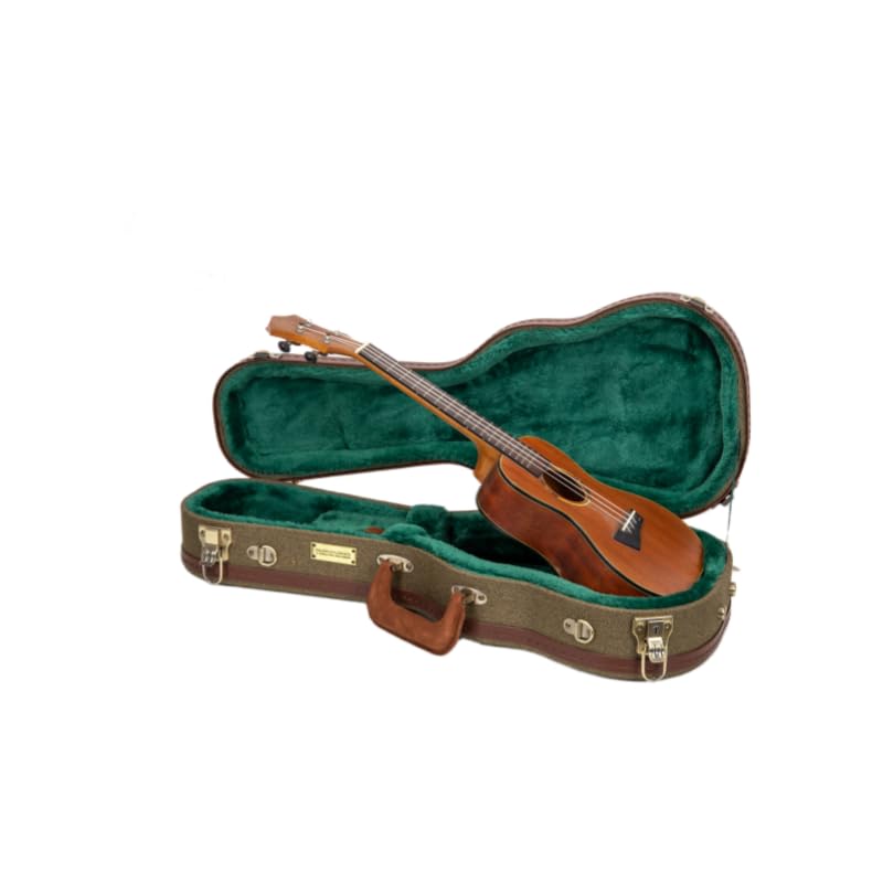Crossrock Master Series Soprano Ukulele Case for 21 Long Neck | Olive Green Eco Tweed Fabric, Re-Engineered Shell, Backpack St