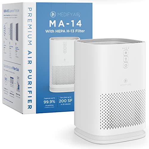Medify Ma 14 Air Purifier With H13 True Hepa Filter | 200 Sq Ft Coverage | For Allergens, Smoke, Smokers, Dust, Odors, Pollen, P