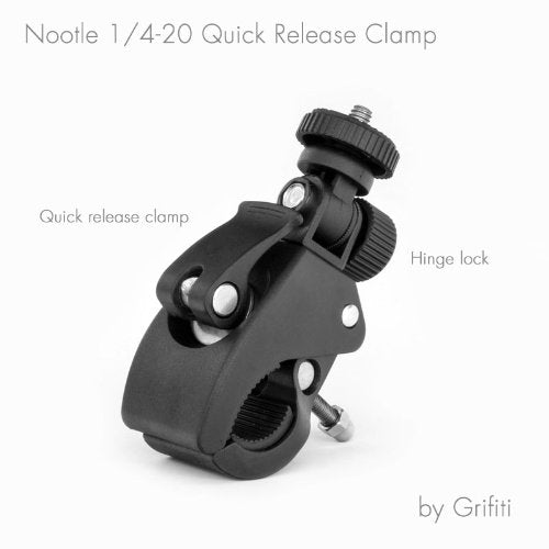 Grifiti Nootle Quick Release Pipe Clamp 1/4 20 Thread Camera & Nootle Mount For Tripod Music Microphone Pole Stands Any Pipe Bar