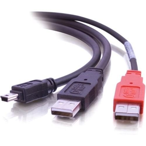 6Ft Mini B Male To (2)Usb