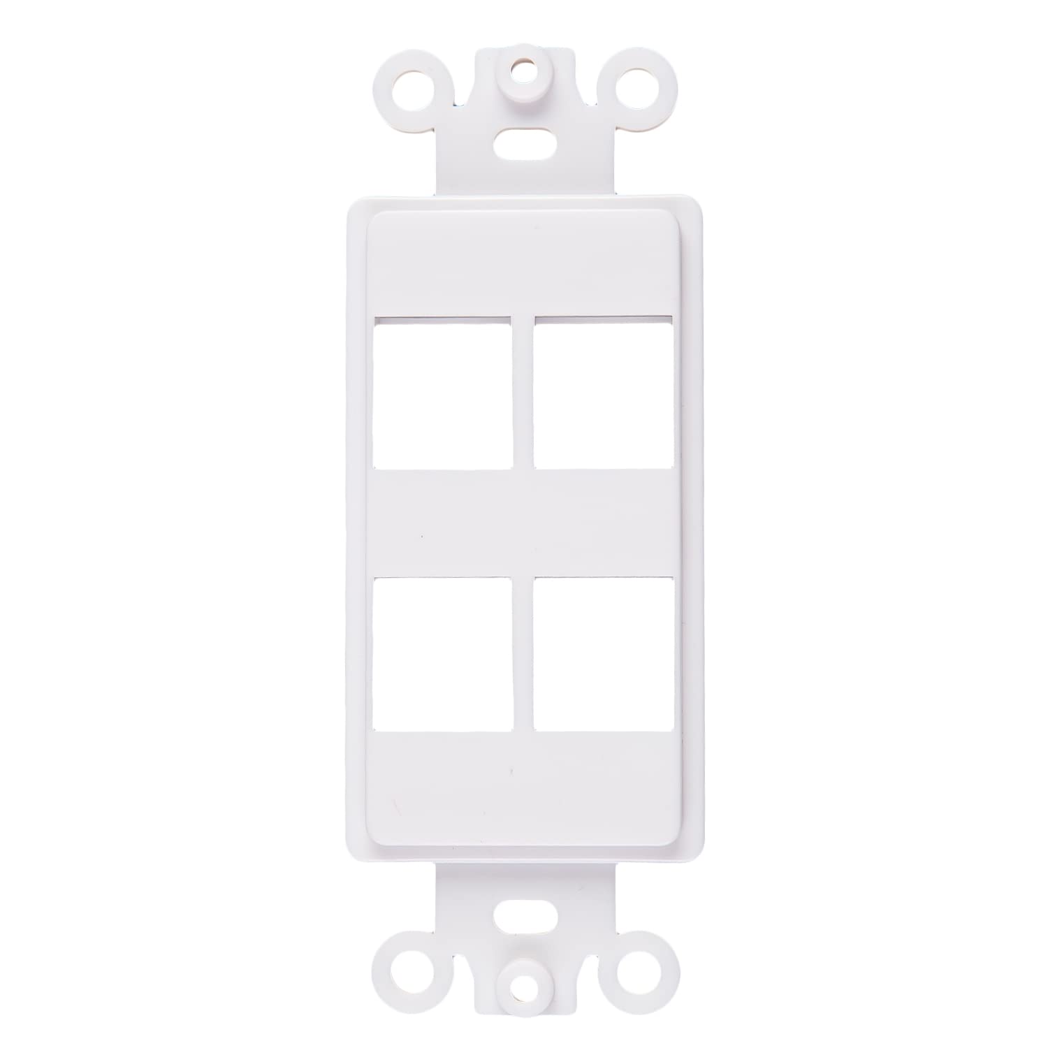 Chaosss &. Quickport Decora Keystone Insert, 4 Port, 5 Pack White