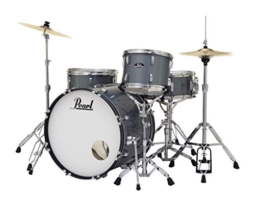 Pearl Roadshow Drum Set 5 Piece Complete Kit With Cymbals And Stands, Charcoal Metallic (Rs525Wfc/C706)