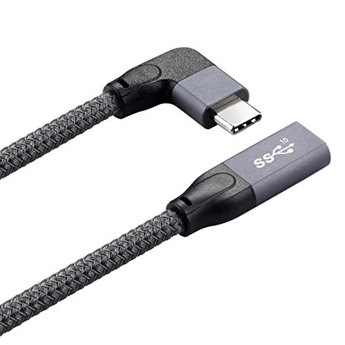 cablecc USB-C 3.1 Male to Female Extension Data Cable, Right/Left Angled, Copper, Model UC-238-RI