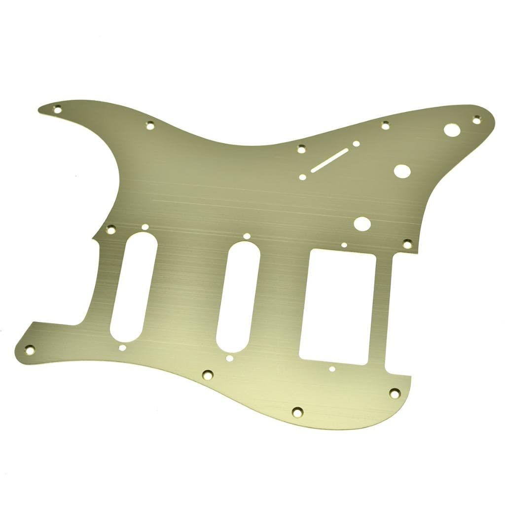 Dopro 11 Hole Aluminum Anodized Modern Style Strat Hss Guitar Pickguard Scratch Plate Fits American/Mexican Fender Gold