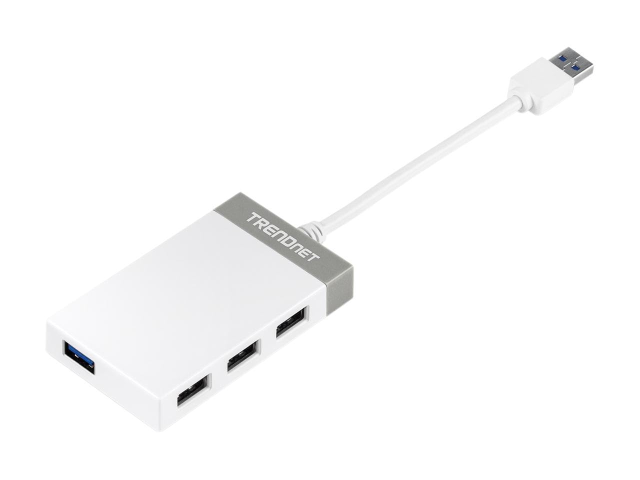 Trendnet 4 Port Usb 3.0 Compact Mini Hub With Built In Usb 3.0 Cable, Plug & Play, Compatible With: Linux, Windows, Mac, Nintend