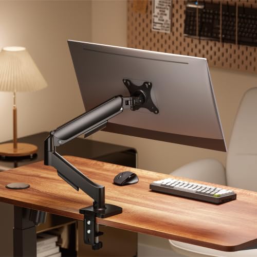 Jin Office Single Monitor Gas Spring Arm |Supports 1332Inch Screen| 10Kg Weight Capacity, 1 Year Warranty| Height Adjustable Desk