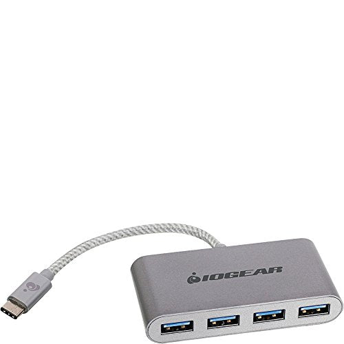 Iogear Hub C   Usb C To 4 Port Usb A Hub (Silver)