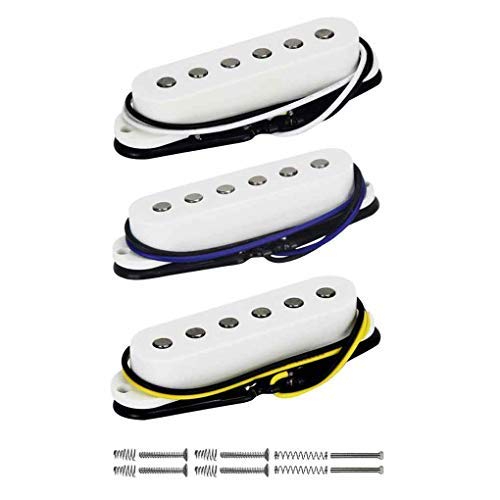 Fleor Alnico 5 Strat Pickup Single Coil Pickups Guitar Neck/Middle/Bridge Pickup White For Strat Squier Electric Guitar