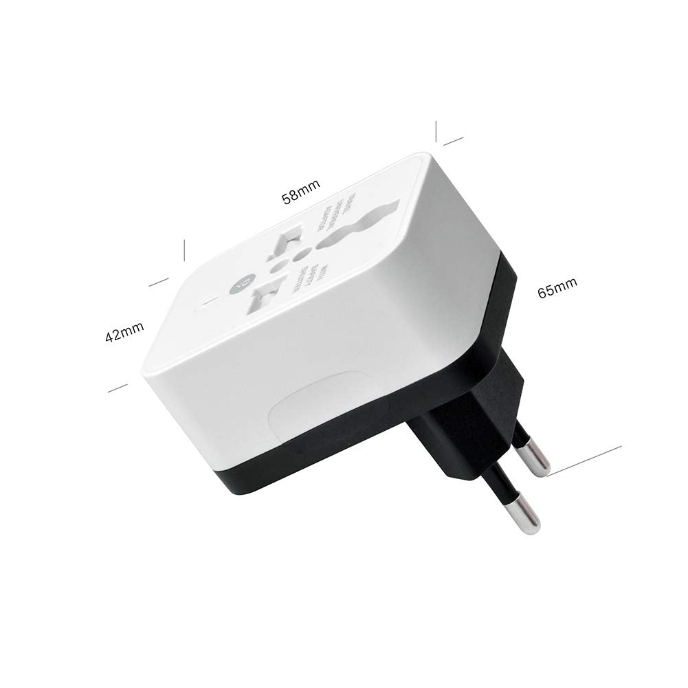 Icevein European Power Travel Plug Adapter, Spain Iceland Germany France Italy Power Travel Plug Adapter Converting To Usa (2 Us