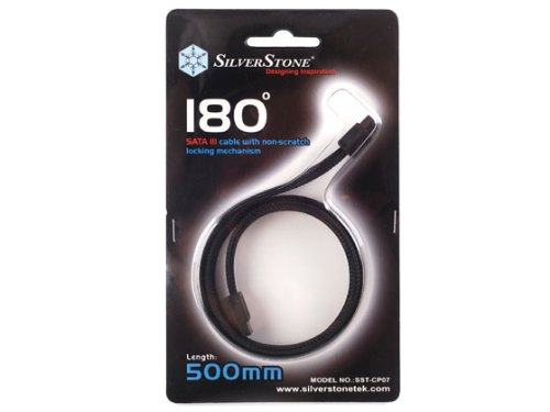 Silverstone Tek 180 Degree Sata Iii Cable With Non Scratch Locking Mechanism (Cp07)