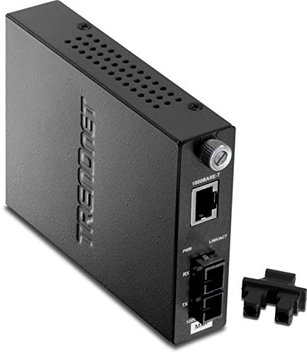 Trendnet Intelligent 1000Base T To 1000Base Sx Multi Mode Sc Fiber Media Converter, Up To 550M (1800 Ft), Fiber To Ethernet Conv